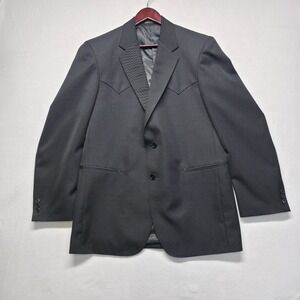 Circle S Men's Black 2 Button Western Wool Blend Blazer Size 42L